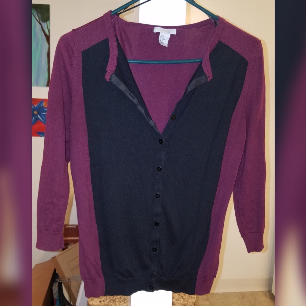 Maroon & Black H&M Cardigan Size M
